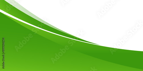 Modern green wave background with smooth curves, gradient tones, and thin white and green flowing lines on a clean white backdrop. eps 10.