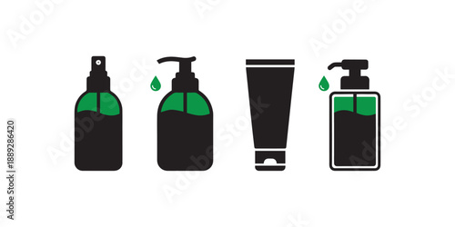 Hand Sanitizer and Disinfectant Icon Set.