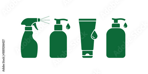 Hand Sanitizer and Disinfectant Icon Set.