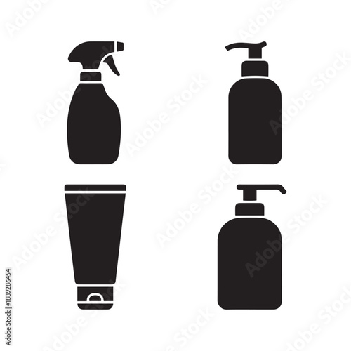 Hand Sanitizer and Disinfectant Icon Set.