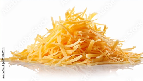 Heap Of Shredded Cheese Isolated On Transparent Background