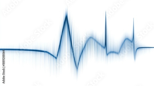 Wallpaper Mural Abstract Blue Heartbeat ECG Waveform on White Background Torontodigital.ca