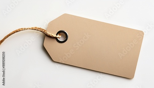 Isolated Blank Beige Price Tag