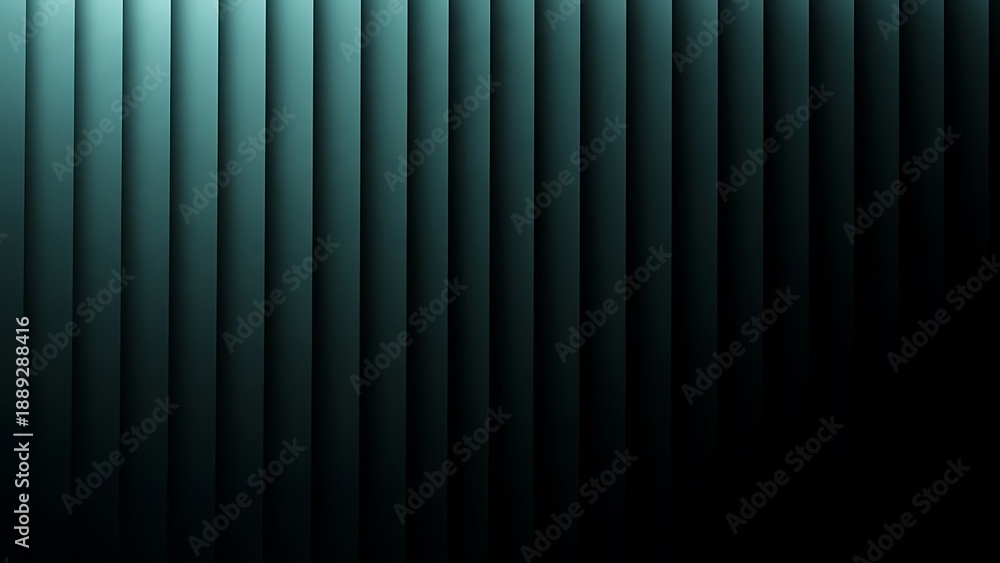 Obraz premium Vertical, teal-toned geometric abstract with light cascading down from the top