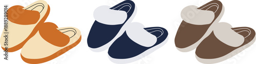 Illustration of soft and comfortable home slippers indoor footwear vector for relaxation and cozy living