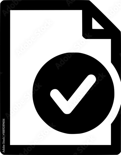 Document with check circle icon on transparent background for web and graphic design
