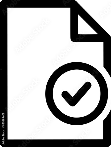 Document with check circle icon on transparent background for web and graphic design
