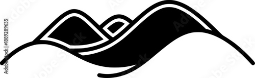 smooth continuous curve hill landscape for web and graphic design
