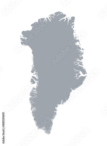 map Silhouette of a map of Greenland on a white background