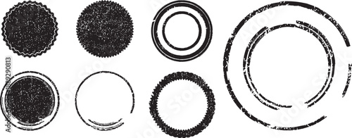 Grunge post Stamps Collection, Circles. Banners, Insignias , Logos, Icons, Labels and Badges Set . vector distress textures.blank shapes.