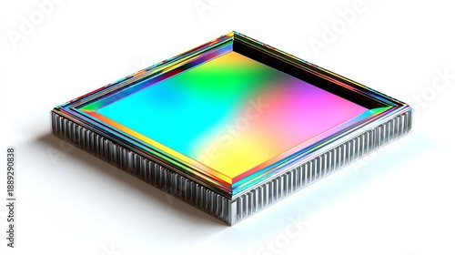 Wallpaper Mural Iridescent Digital Sensor Microchip on White Background Torontodigital.ca