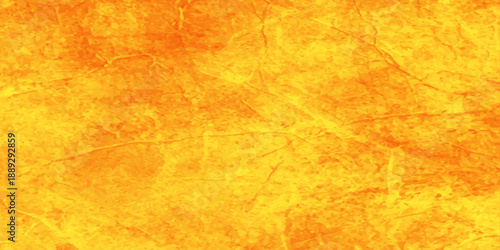 An abstract vintage grunge background featuring aged yellow stripes and textured orange paint on an antique parchment paper backdrop with a retro wall design