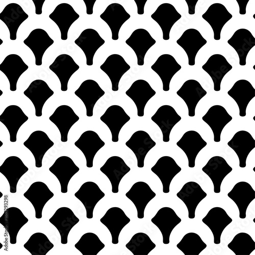 Abstract monochrome vector seamless geometric pattern for textiles