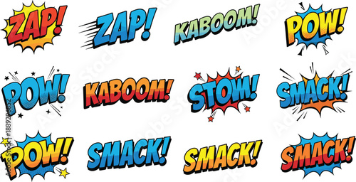 Comic book sound effects words smack