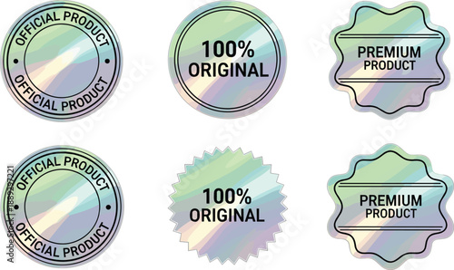 Holographic product labels with official original text official product 100% original