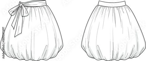 White skirt with bow and elastic waistband skirt bow fashion clothing women's clothing