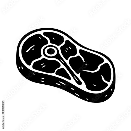 vector illustration of a raw steak