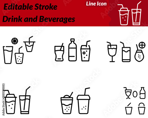 A fresh friendly vector character icon representing drinks and beverages. The design features a smiling cup bottle or glass character with a straw splash or steam detail to show refreshment Optional.