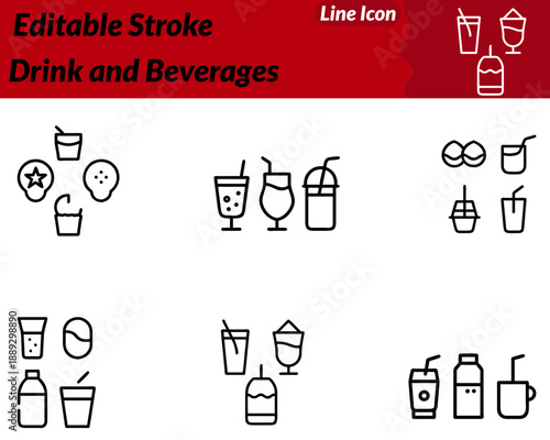 A fresh friendly vector character icon representing drinks and beverages. The design features a smiling cup bottle or glass character with a straw splash or steam detail to show refreshment Optional.