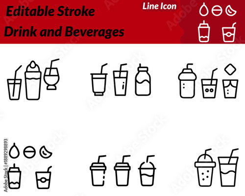 A clean modern vector character icon symbolizing drinks and beverages. It features a friendly cup glass or bottle character with simple facial details a straw, or splash effects to express freshness.