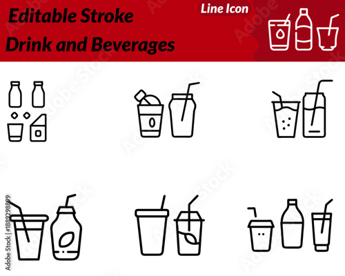 A clean friendly vector character icon symbolizing drinks and beverages. It features a cheerful cup glass bottle character with rounded simple facial details. Elements like a straw ice cubes bubbles.