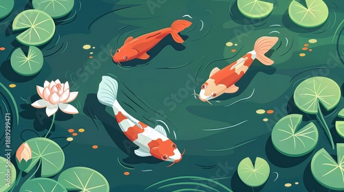 Koi Fish Pond Top View for Garden and Relaxation Designs