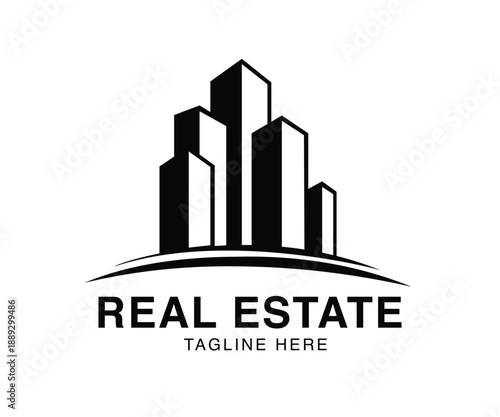 Black and white real estate logo
