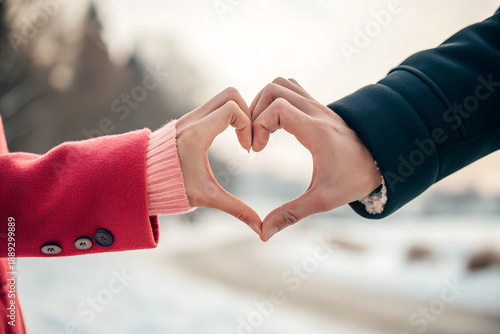 A close up of hands forming heart shape symbol of love , valentine day, illustration art 