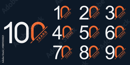 Collection of anniversary logo design. Celebration day special vector symbol icon concept	