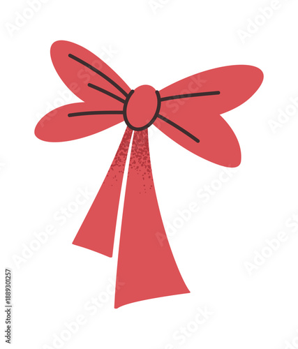 Red bow girlish aesthetic sticker