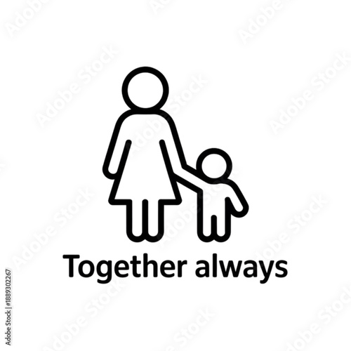 Mother and child icon symbolizing togetherness and support Vector