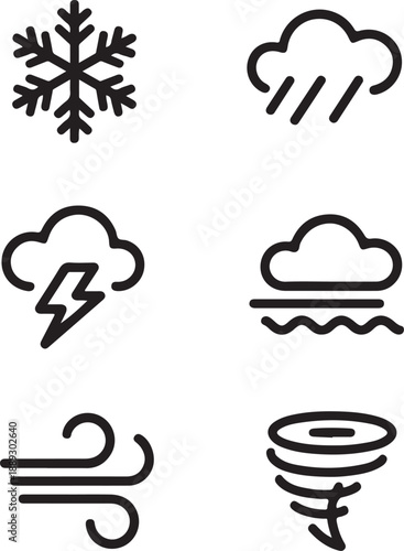 Weather icons for forecasting and climate symbols