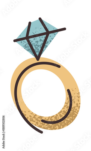 Gold ring with precious stone