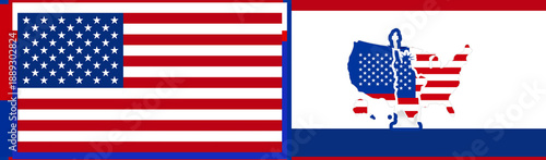 Free Download background creative abstract illustration as the design of the flag of the USA and the Statue of Liberty over shape of the map of the USA - GFXLoad