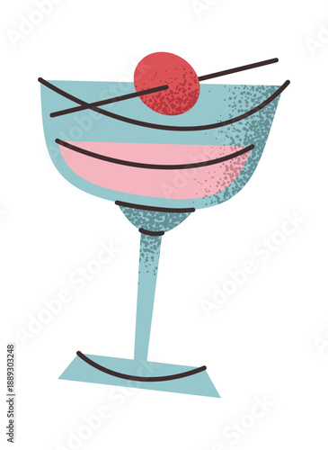 Cocktail refreshment drink sticker design