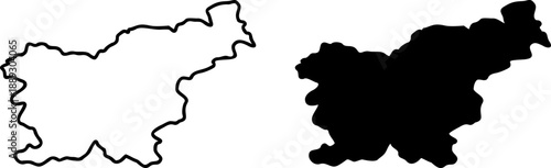 Slovenia country border map outline and silhouette vector graphic isolated image decal