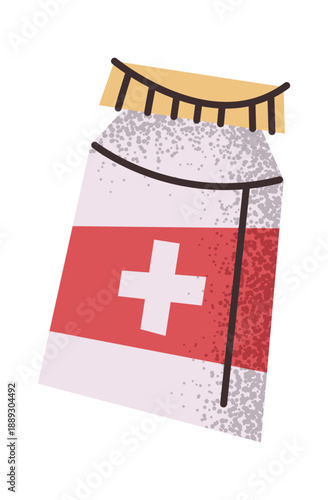 Medical jar with pills sticker