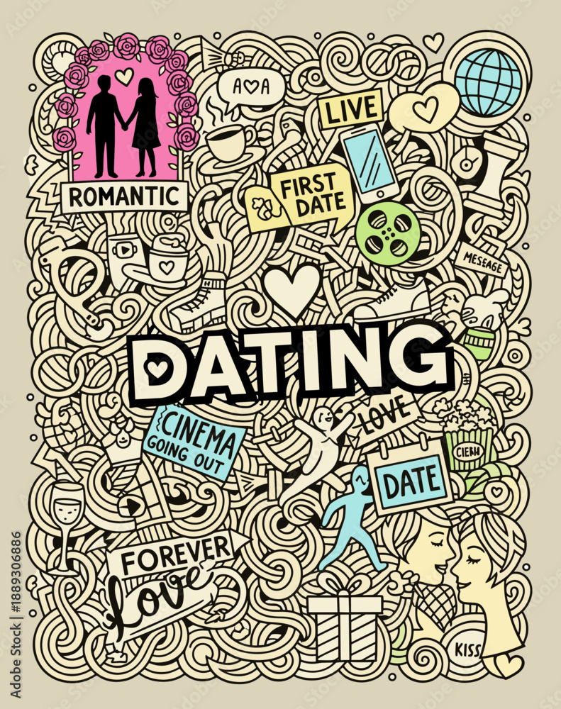 Obraz premium Online dating and relationship concept vector illustration - editable graphic design asset for romance and app projects
