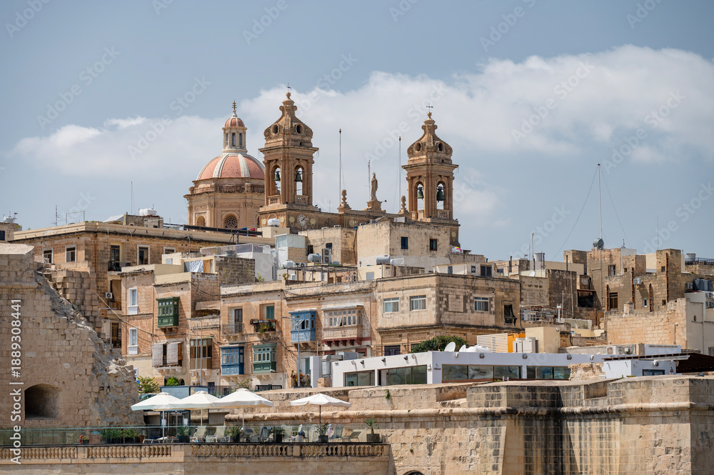 Fototapeta premium Birgu – an old fortified town on the southern side of the Grand Harbour. Malta.