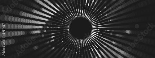 Portal network with wireframe and funnel for cyber background. Scifi banner and abstract for tech illustration. Matrix effect and structure for hardware concept art.