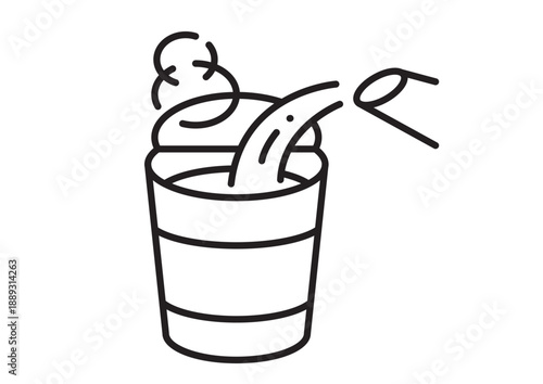 インスタントヌードルにお湯を注ぐアイコン