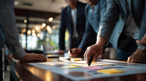 Creative agency business strategy ideas brainstorm, business people meeting in modern interior office workspace, business presentation and seminar concept, collaborative planning