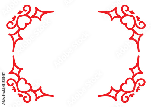 ハートモチーフの飾り罫