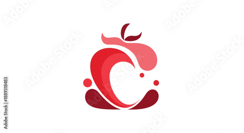 Abstract illustration of a stylized fruit design on a white background
