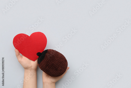 Female hands with knitted m...