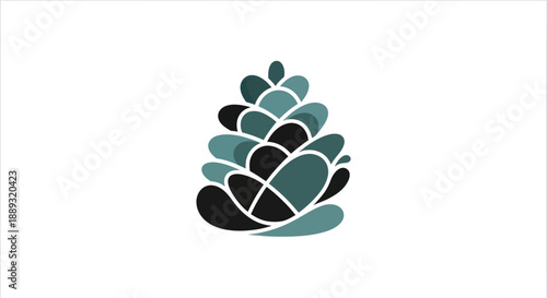 Abstract pine cone illustration modern design on a clean white background