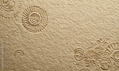 Wallpaper Mural Embossed Kraft Paper Texture with Organic Motifs Torontodigital.ca