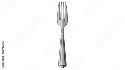 Elegant fork design on white background for kitchen decor and dining