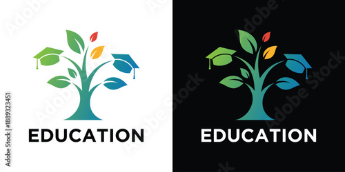 education and growth logo design