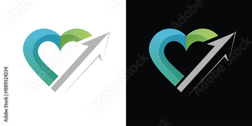 love and arrow logo combination simple design